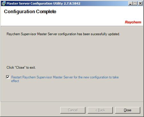 Figure 3 2-12 Installation Complete screen You can now start the Raychem Supervisor Client software by double-clicking on the Raychem SupervisorClient icon on your desktop.
