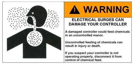 Warning Notifications ALWAYS USE ANTI-SIPHON DEVICES If a vacuum is created in the water circulation line and no anti-siphon device is installed on the chemical feeders, potentially hazardous