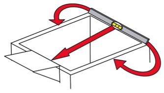 Leveling the Dispenser: In order to facilitate proper dispenser drainage, ensure that the dispenser is level, front to back and side to side.