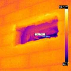 FIGURE 13- Opening in exterior. Infrared indicates the escape of conditioned air.