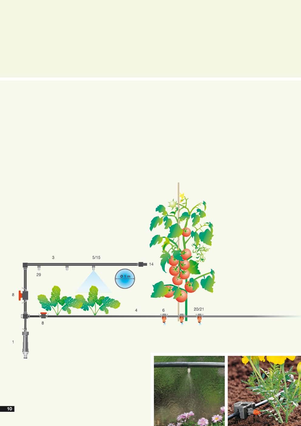 Extremely versatile for greenhouses, Irrigation suitable for greenhouses Note: and plant troughs, bushes, and shrubs Accurate watering for smaller areas Seedlings flourish best in the greenhouse when