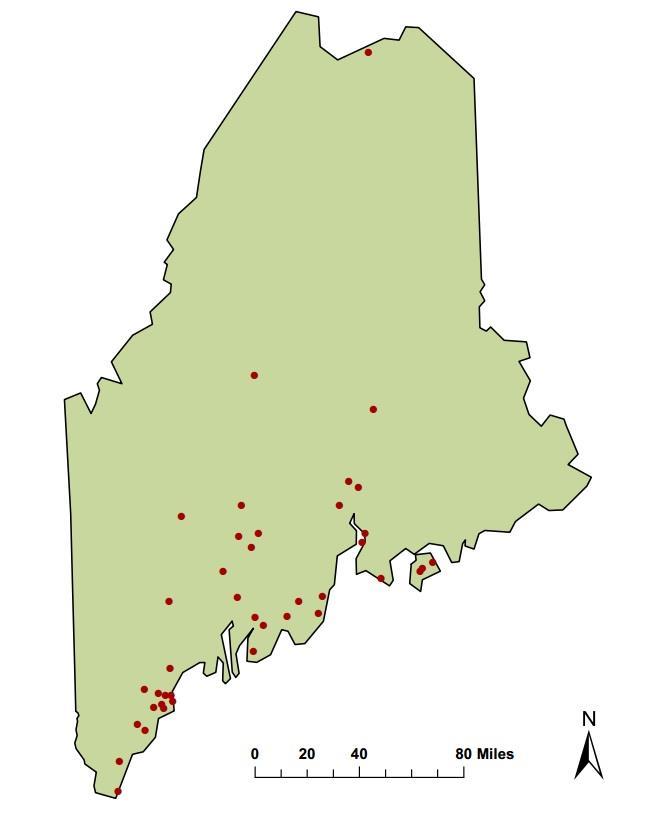 Figure 2 displays the locations of the 41 on-site visits conducted for this study.