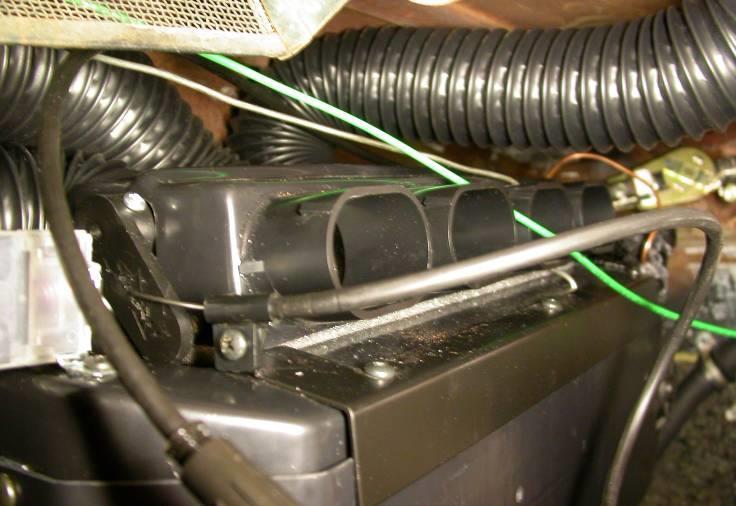 Locate the Red / White Stripped Wire from the back of the blower switch and attach it to the original blower power wire.
