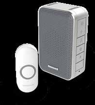 DC313N Wireless portable doorbell with volume control and push button White Up to 150m wireless range