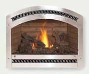 The beautiful parallel arch appearance and fine detail of this face have become a unique trademarked characteristic of Fireplace Xtrordinair.