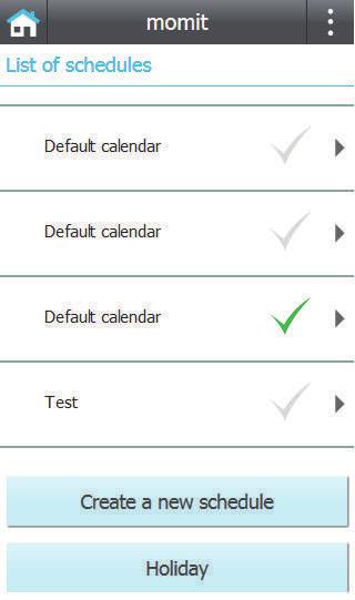 Default schedule Default schedule Schedules created Activated schedule Default schedule Create new