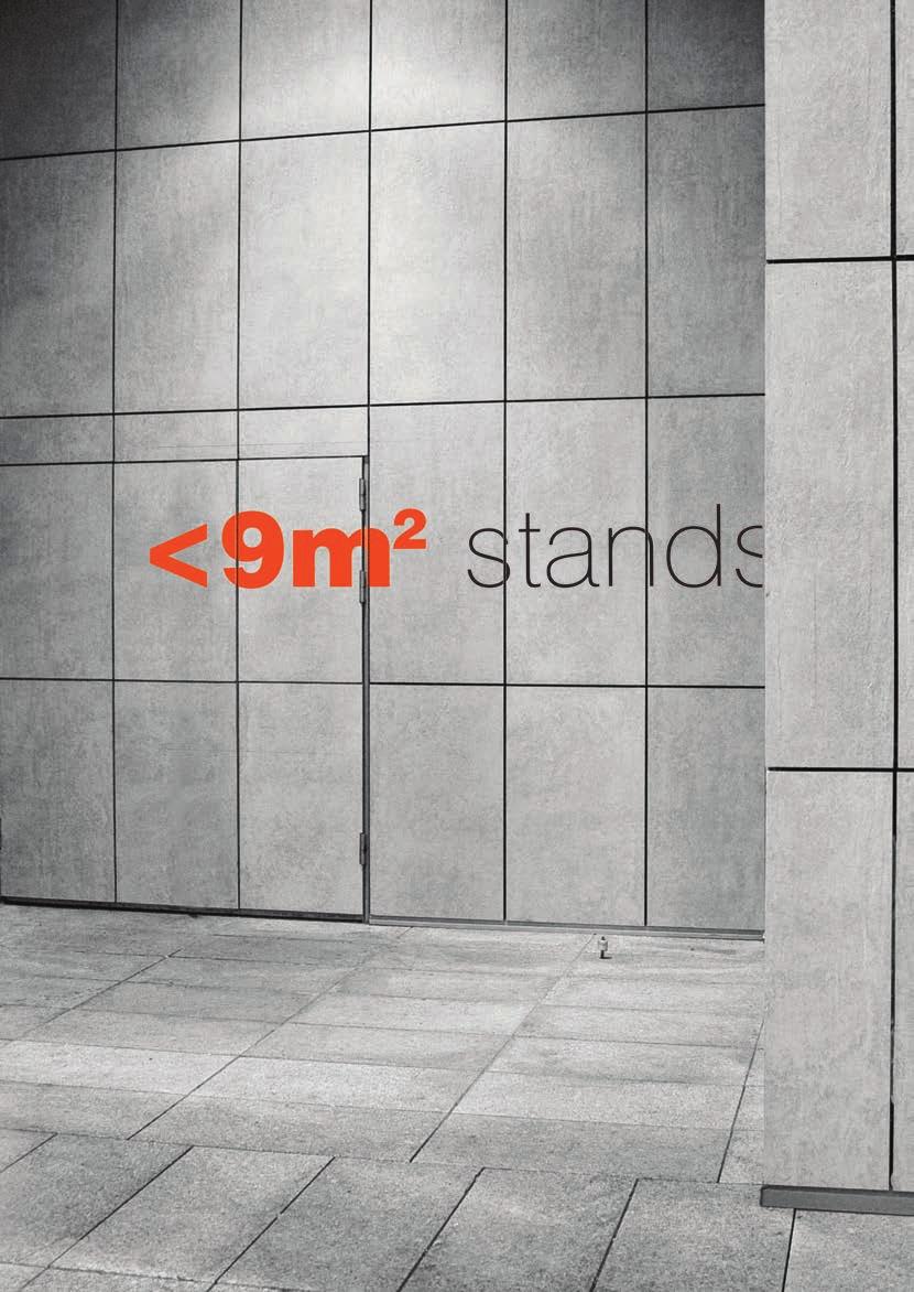 <9m 2 Stands Standard configurations up to 9m 2 Packed in bags or