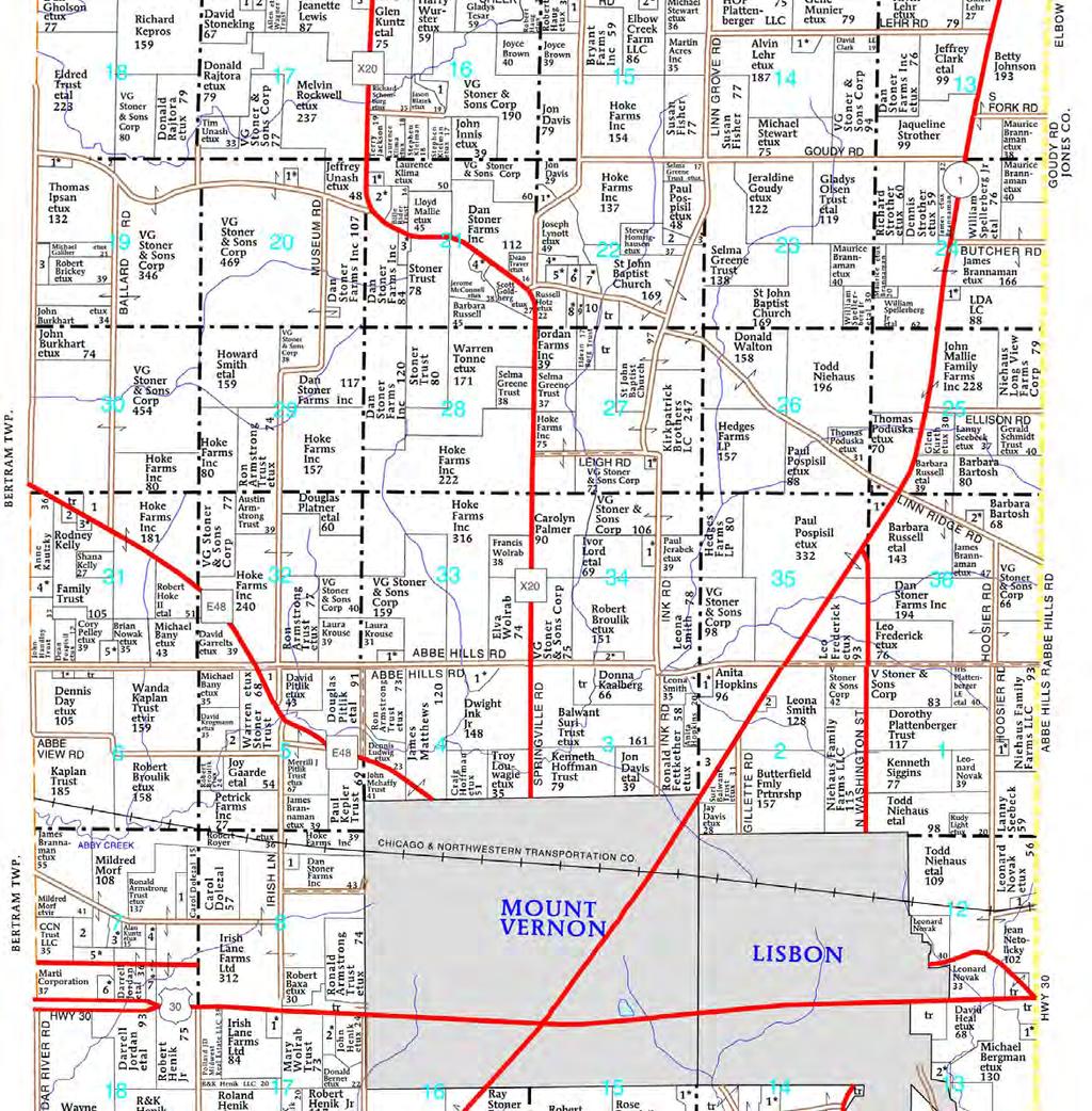 Plat Map: Linn Township X20 SUBJECT Linn Ridge Rd. Museum Rd. E48 X20 Map reproduced with permission of Farm & Home Publishers, Ltd.