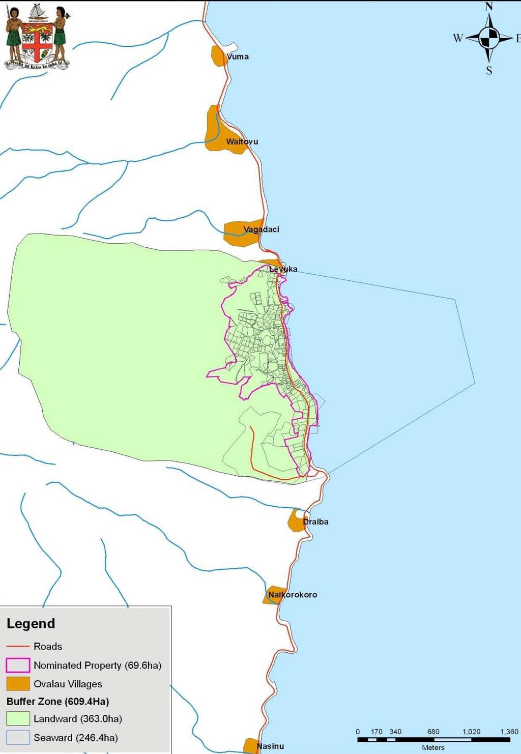 Map showing the revised