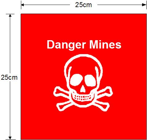 The universal symbol for danger is the skull and crossbones, however the NMAA may specify another symbol if the skull and crossbones is not appropriate. 3.