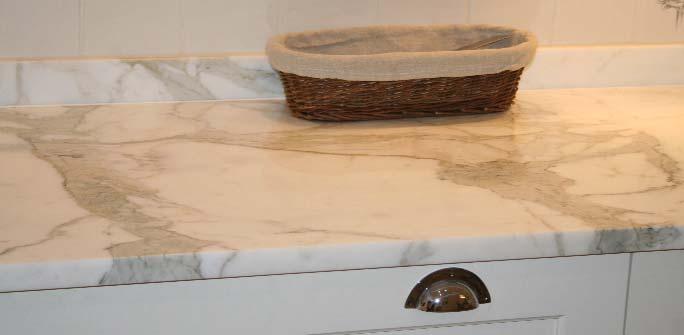 water-jet cut marble feature