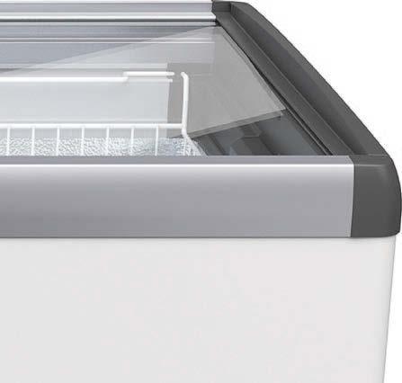 High-impact product presentation in the chest freezers is ensured by sturdy baskets and s which provide a clear view.