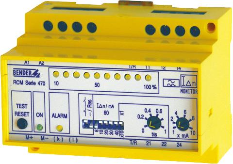 4.4.1 Field Adjustments - MG-1, MG-2, and MG-3 Panels MG-1, MG-2, and MG-3 panels utilize the RCM470LY-13 or equivalent ground fault monitor.