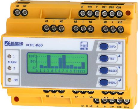 4.4.2 Field Adjustments - MG-S Panels MG-S series panels use the RCMS460-D-2 multi-channel ground fault monitor. Up to twelve (12) separate branches may be monitored.