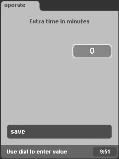 The display now shows the extra time, which will be added to the last cooking step. The screen always shows the total amount of extra time. 5.
