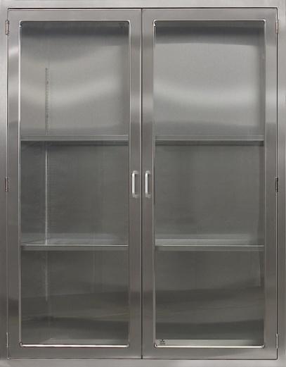 Cabinet (SC2 Series) Stainless steel storage cabinet with adjustable shelves Hinged glass doors, hinged stainless steel double pan doors or sliding glass doors Available 30, 36, 42 or 48 wide x 60,