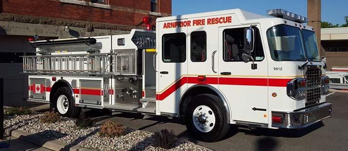 Two not so recent deliveries to Arnprior: Unit 9612, is a 2015 Spartan Metro