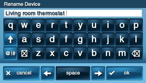 HOME SERVICES RENAMING A DEVICE KEYBOARD: USE THE KEYBOARD TO CUSTOM NAME THE