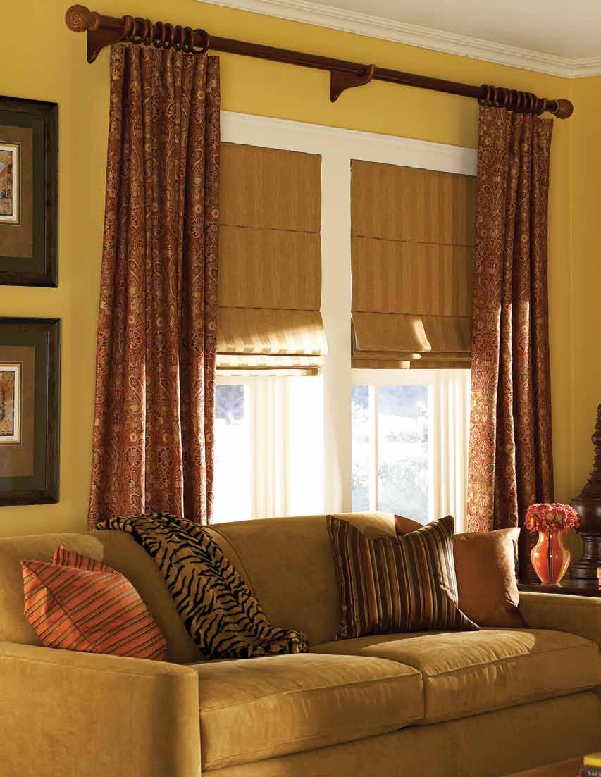 ROMAN SHADES Roman Shades offer the fashion of soft drapery while providing privacy and light control.