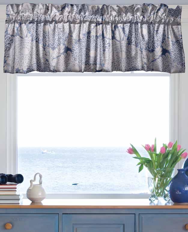 BLOUSON VALANCE > Available in precise widths to cover window widths from 12 W - 96 W > 15 L includes pocket > Order 1 unit for every 40 of window width > Tubular pocket can be stuffed with tissue
