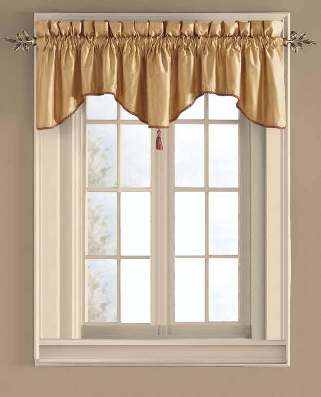 SCALLOPED VALANCE > Available in precise widths to cover window widths from 12 W - 96 W > 18 L at longest point includes pocket > Rod Pocket & Header Options: - 1 1 / 2 pocket / 1 1 / 2 header - use