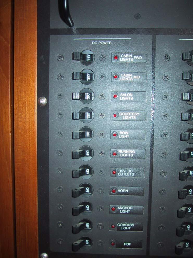 Port Side of Main Panel DC Switches Leave ON Use As