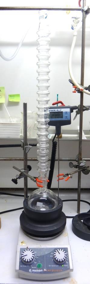 Asynt Air Condenser Evaluation Introduction In our lab we usually use water condensers when running reactions at reflux temperatures. There are several well-known problems associated with these.