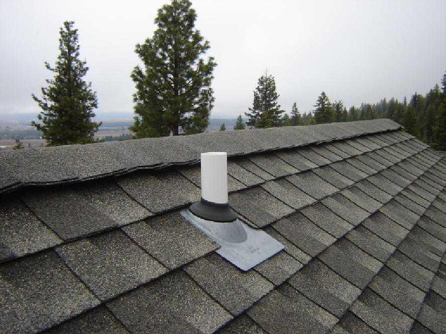 Marginal Plumbing Vents: PVC The plumbing vents only extend 5 or 6 inches above the roof surface.