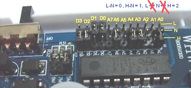 1) Prepare the wireless gas leakage detector or smoke detector, removing the back cover carefully; 2) Locate the IC boards black jumpers, labeled A0-A7 and D0-D3, please see below figure.