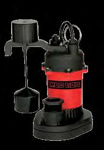 Automatic submersible sump pumps 1-1/2'' FNPT discharge with 1-1/4'' FNPT adapter included Piggyback float switch PSC motor and closed vane impeller design Double seal system 8' cord