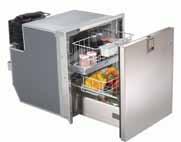 The interior is designed to suit international cans and food packs with two robust drawers, conventional international sizes of integrated adjustable bars, freezer compartment and internal blue LED
