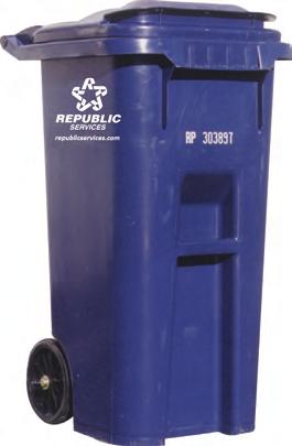 GARBAGE Weekly Service for Blue Cart Leave carts out by 6:00 a.m., and keep carts 4 feet apart.