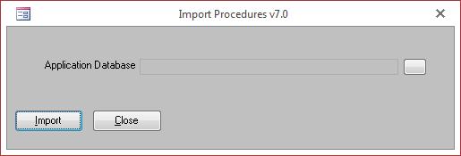 Importing the CalPro Procedures into GAGEtrak If during installation you chose to import the procedures into your GAGEtrak database, the Import Procedures window may automatically launch immediately