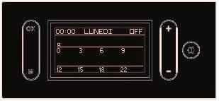 CRONO MENU Setting of the time periods, SET on the display (figure on the side) From Crono, press the OK button to enter the SET function.