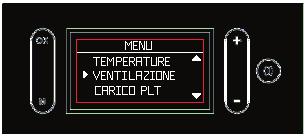 VARIOUS MENUS Fan setting ( VENTILATION on the display) To access the function from the main menu (as indicated in the Menu section above), press the M button.
