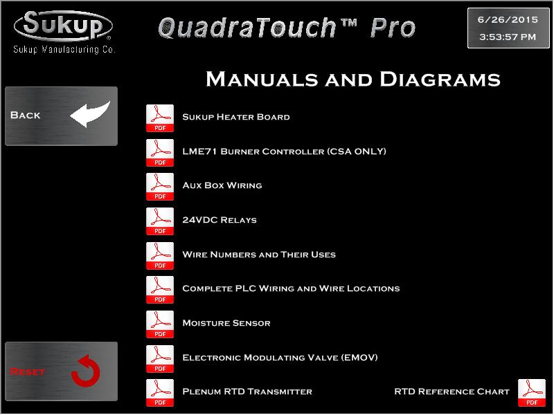 Tools System Tools Maintenance Menu Manuals and Diagrams Here, entire copies of the system manuals and wiring diagrams can be