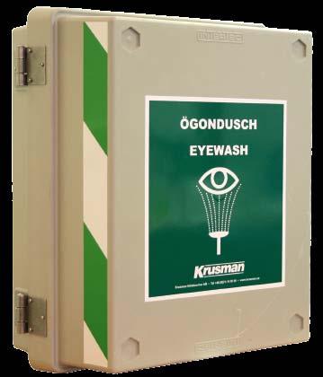 Model KN1540 Krusman portable eyewash 60L Selfcontained portable eyewash unit that uses gravity to deliver water through dual spray heads.