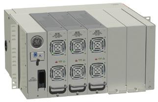 J438827E L4 657827E-23-48Vdc Input, 120Vac Output Basic 7.2KVA inverter system cage, 23 rack mounting 5 Rack Unit equipped with intelligent controller module and AC distribution module.