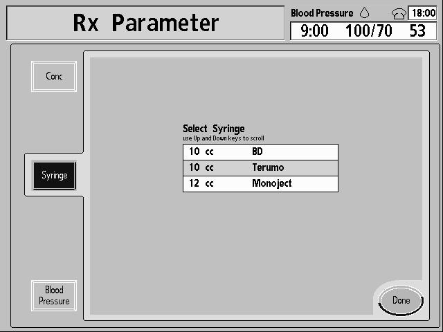 Selecting Your Syringe SETTING PARAMETERS 1 2 3 4 Warning: The values shown here are for example only.