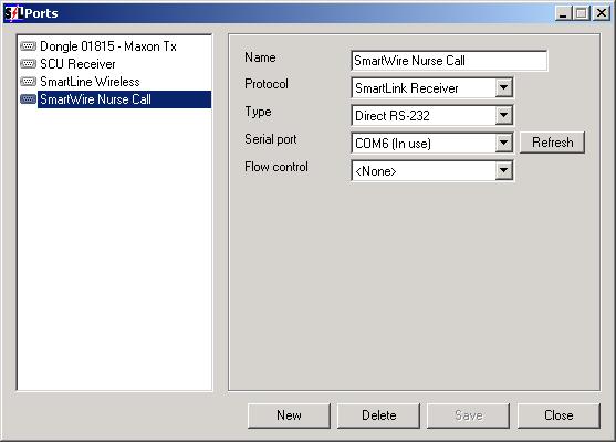 Select SmartLink Receiver as the Protocol. 5. Select Direct RS-232 as the Type. 6.
