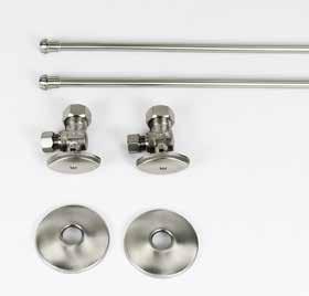 SUPPLY KITS Lav Supply Kits Kit includes, two oval handle 1/4 turn stops 5/8 od x 3/8 od, two 20 Lav supply tubes and two low flanges.