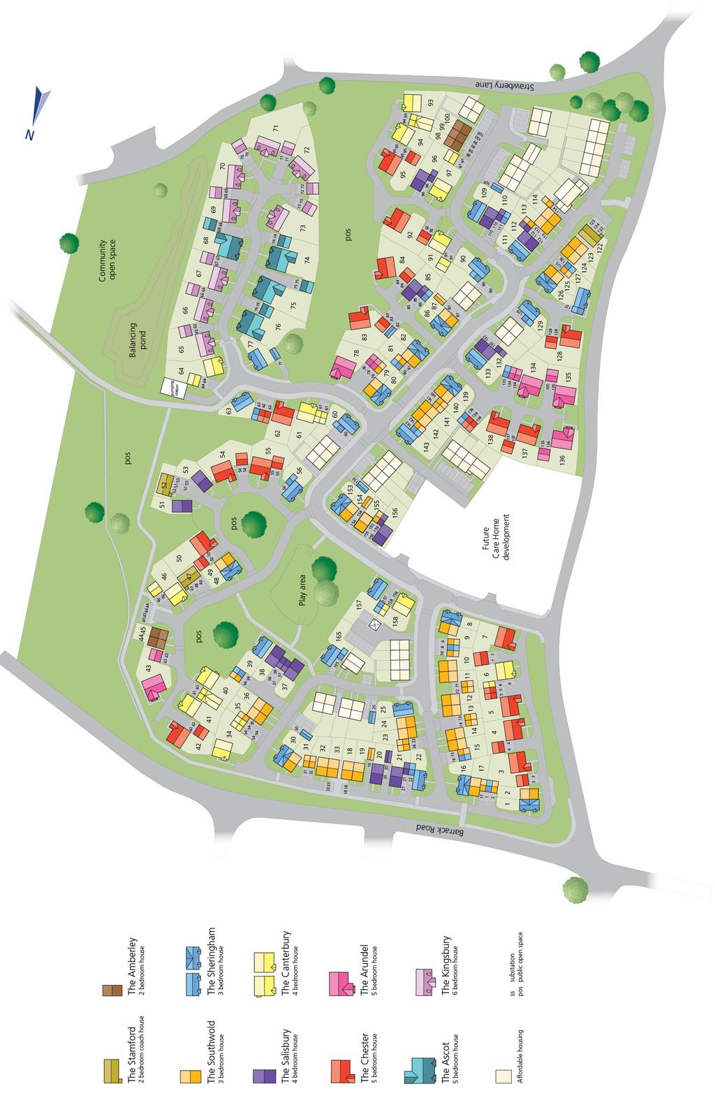 Development plan Kings Reach Note: This plan has been produced for plot identification purposes only. Layout, individual plots, housetypes and amenities may be subject to change.