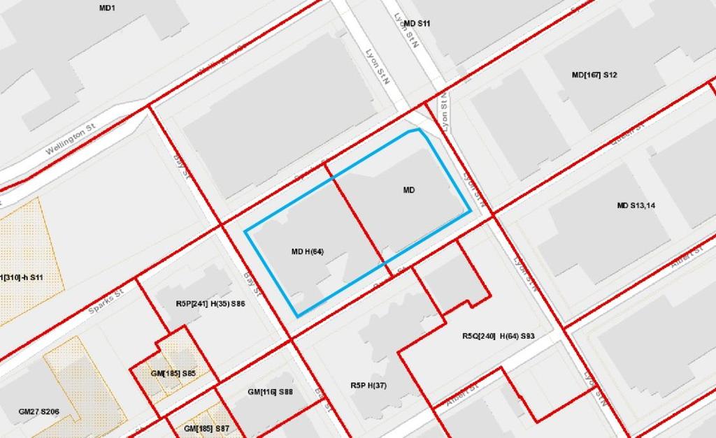 350 SPARKS STREET/137 BAY STREET MORGUARD JUNE 2015 17 CITY OF OTTAWA ZONING BY-LAW 2008-250 The subject site has a split zoning in which two (2) different zones apply and split the subject site in