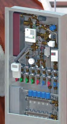 Heated to a set temperature, the hot water is stored in a buffer tank and, if necessary, reaches the individual apartments via the heating circuits.