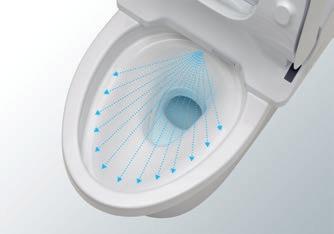 This makes the toilet easier to clean without the need for aggressive cleansers, and improves overall hygiene.