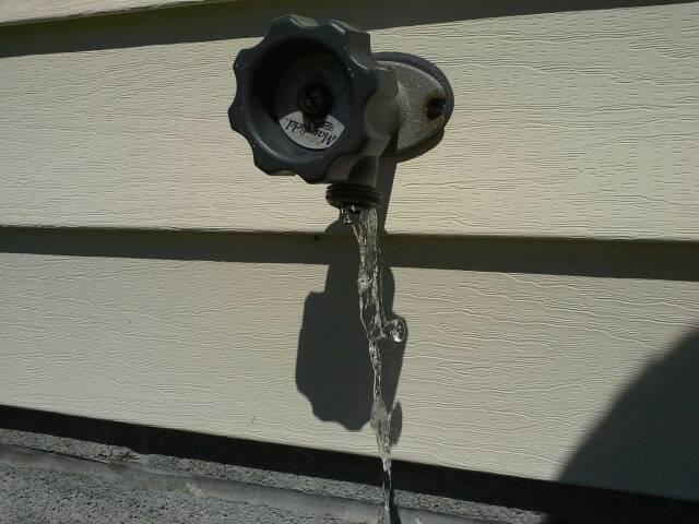 Outside spigot has very low water pressure.