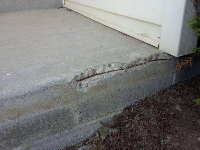 cracking on front patio step.