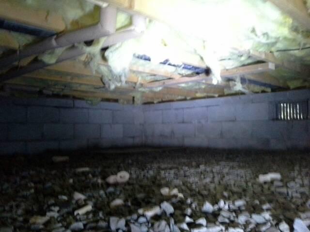 was missing. Missing insulation in crawlspace.