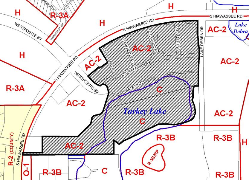 Lake Debra Drive Page 2 DRI2015-00003 & MPL2015-00007 Veranda Park II V E R A N D A PARK MASTER PLAN A R E A & A E R I A L To the right: An earlier map showing the boundaries of the existing Veranda