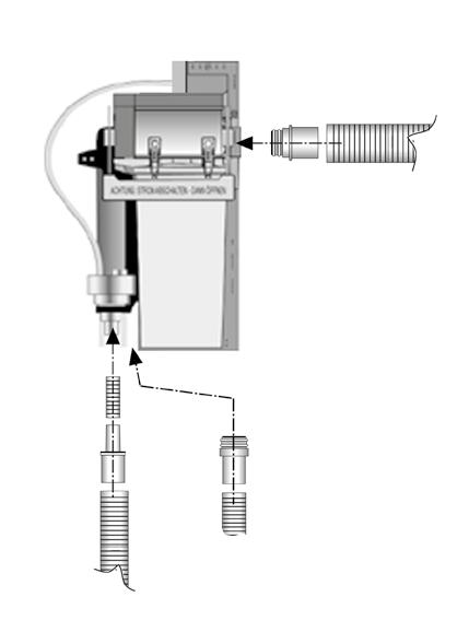 Dirty dental hoses must be replaced during installation and must be disposed of through Dental ECO Service. The automatic separator must be connected via an odour seal 6.1 to the waste water pipe.